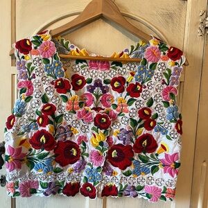 Colorful Floral Embroidered Kalocsa Vest